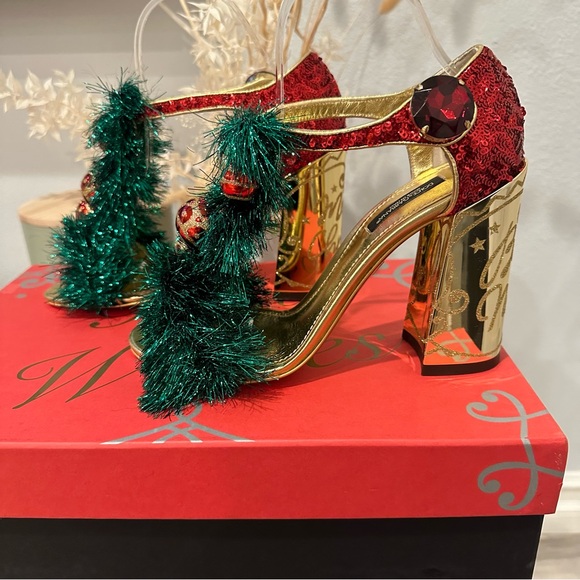 Dolce & Gabbana SZ 8/38 Christmas Holiday Sandal Heels - Picture 5 of 16